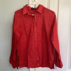 JCrew Garçon Classic Linen Shirt with Eyelet.